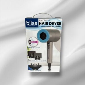 BLISS Bladeless Supersonic Hair Blow Dryer NEW